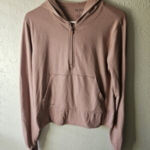 Tek Gear Woman's Half-Zip Hoodie Sweater - Dusty Rose